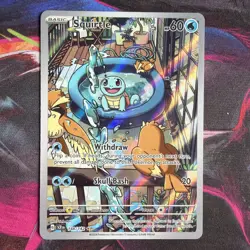 Pokemon Squirtle TCG Stellar Crown Illustration Rare Card 148/142 - Image 1
