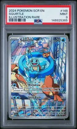 Pokemon Squirtle Sv07: Stellar Crown Illustration Rare Holo 148/142 PSA 9 2024 - Image 1