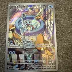 Pokemon Squirtle 148/142 Sv07: Stellar Crown Illustration Rare Holo Saboteri - Image 1
