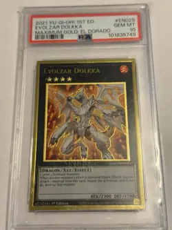 Yu-Gi-Oh! 2021 Evolzar Dolkka Maximum Gold 1st Edition MGED-EN029 PSA 10 - Image 1