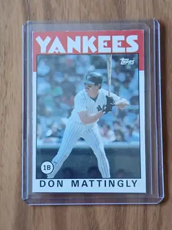 1986 Topps Red Tops DON MATTINGLY Hand-Cut Box Bottom #J NEW YORK YANKEES - Image 4