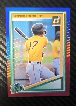 2025 Panini Donruss - Rated Prospects Konnor Griffin #123 Red & Blue (RC) - Image 1