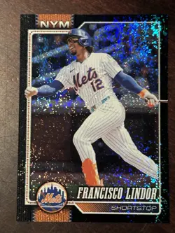 Francisco Lindor - Black Sandglitter /10- 2026 Topps Series 1 #123 New York Mets - Image 1