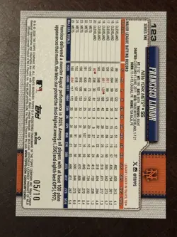 Francisco Lindor - Black Sandglitter /10- 2026 Topps Series 1 #123 New York Mets - Image 2