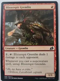 MTG Magic The Gathering Card Blisterspit GremlinCreature Gremlin Red Iko 2020 - Image 1