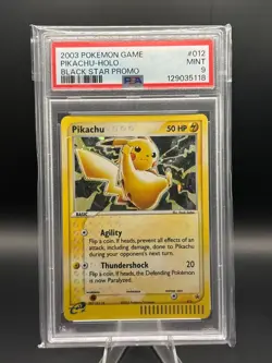 2003 POKEMON PIKACHU HOLO BLACK STAR PROMO 012 MINT PSA 9 RARE LOW POP WOTC - Image 1