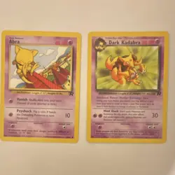 Pokemon Abra & Dark Kadabra Team Rocket Lot 2 Cards Nintendo English 1999 - Image 1