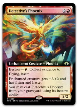 Detective's Phoenix (Extended Art) #457 (Foil) NM Modern Horizons 3 Magic MTG - Image 1