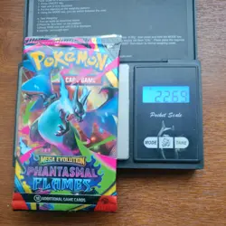 Pokemon Tcg Mega Evolution phantasmal flames Heavy 22.69g Booster Pack Sealed - Image 1