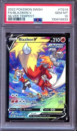 PSA 10 Blaziken V TG14/TG30 Silver Tempest Pokemon - Image 1