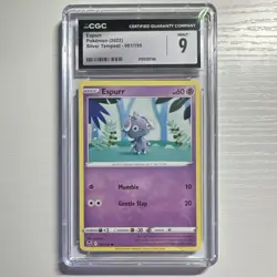 CGC 9 Espurr 081/195 Pokemon Silver Tempest 2022 Regular Card - Image 1