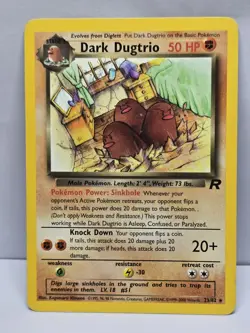 Dark Dugtrio 23/82 Team Rocket Rare Unlimited 2000 Vintage Pokemon LP - Image 1