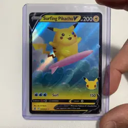 Surfing Pikachu V 008/025 Holo V Rare CEL Celebrations Pokemon NM - Image 1