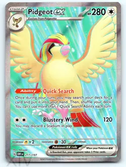 Pidgeot ex 217/197 Pokemon Obsidian Flames Ultra Rare - Image 1