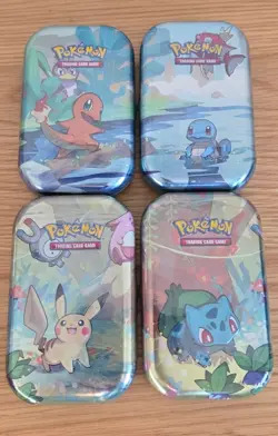 Pokemon Kanto Friends Mini Tin x4 – Bulbasaur, Squirtle, Pikachu & Charmander - Image 3