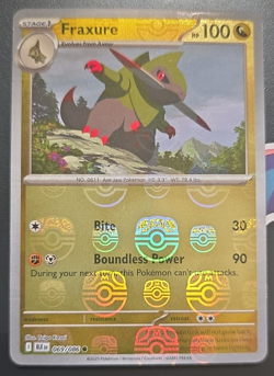 Pokemon TCG Fraxure 069/086 Master Ball Reverse Holo English NM - Image 1