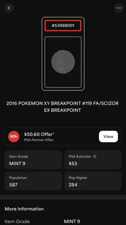 Pokemon TCG Scizor EX Full Art Breakpoint 119/122 Ultra Rare Holo PSA 9 MINT - Image 5