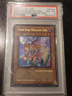2006 Yugioh SP2-EN002 Toon Dark Magician Girl Ultra Rare Limited Edition PSA 8 - Image 1
