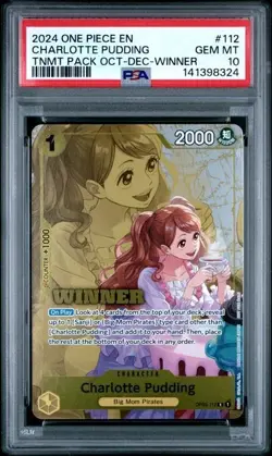 2024 ONE PIECE TOURNAMENT PACK OCT-DEC 112 CHARLOTTE PUDDING WINNER PSA 10 - Image 1