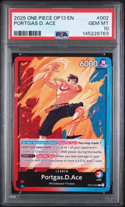 2025 ONE PIECE OP13-CARRYING ON HIS WILL #002 PORTGAS D. ACE PSA 10 - Image 1