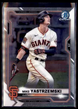 2021 Bowman Chrome Mike Yastrzemski San Francisco Giants #79 2 Card Lot - Image 1