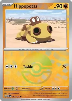 💥Pokemon - Hippopotas - Poke Ball - 052/131 - Prismatic Evolutions (NM)💥 - Image 1