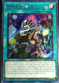 Small World RA01-EN067 1st Platinum Secret Rare YuGiOh TCG Card - Image 1