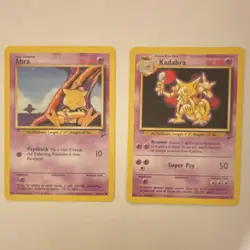 Pokemon Abra & Kadabra Base Set Lot 2 Cards Wizards English 1999 - Image 1