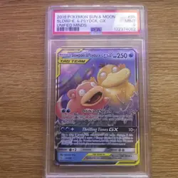 Pokemon TCG Slowpoke Psyduck GX Tag Team Card NM 35/236 PSA 9 MINT Ultra Rare - Image 1