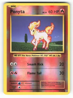Ponyta 19/108 Common Evolutions Pokemon Reverse Holo Near Mint - Image 1