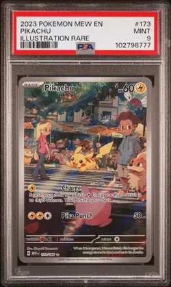 2023 POKEMON MEW EN-151 ILLUSTRATION RARE #173 PIKACHU PSA 9 - Image 1