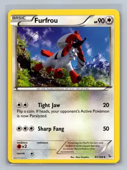 Furfrou 87/106 Uncommon Flashfire Pokemon Near Mint - Image 1