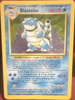 Pokemon Blastoise Base Set Holo Rare 2/102 100 HP Stage 2 WOTC 1999 English - Image 1