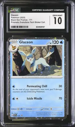 CGC 10 GEM MINT Glaceon 171 Scarlet & Violet Black Star Promo Holo Pokemon - Image 1