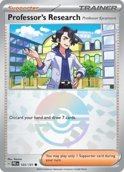 💥Pokemon - Professor's Research - Poke Ball - 125/131 - Prismatic Evolutions NM - Image 1