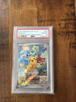 2022 POKEMON JPN SV PROMO SCARLET & VIOLET PRE-ORDER #001 PIKACHU PSA 10 - Image 1