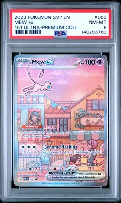 2023 POKEMON SVP EN-SV BLACK STAR PROMO 151 UPC #053 MEW ex PSA 8 - Image 1