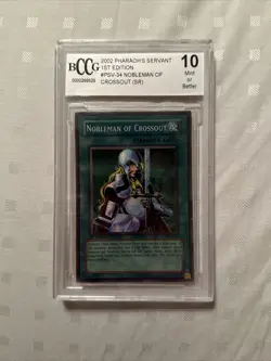 Beckett BCCG 10 2002 YU-GI-OH! Nobleman of Crossout Pharaohs Servant 1st Edition - Image 1