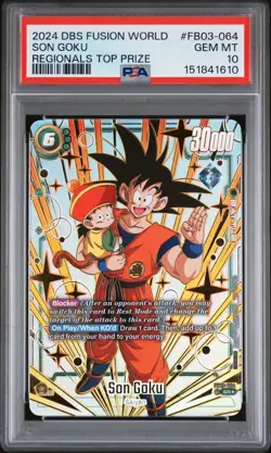 Son Goku FB03-064 Regionals Top 64 Prize Dragon Ball Fusion World PSA 10 - Image 1
