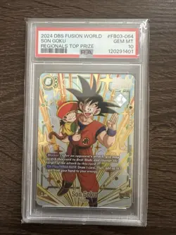 PSA 10 Son Goku FB03-064 Top64 Regionals Prize Dragon Ball Fusion World - Image 1
