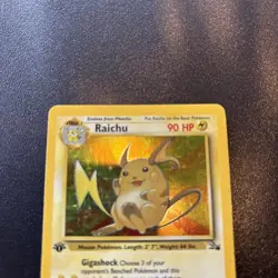 Pokemon TCG Card ~ RAICHU ~ 14/62 ~ Fossil ~ Holo Rare ~ 1st Edition ~ WotC - Image 2