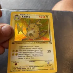 Pokemon TCG Card ~ RAICHU ~ 14/62 ~ Fossil ~ Holo Rare ~ 1st Edition ~ WotC - Image 4