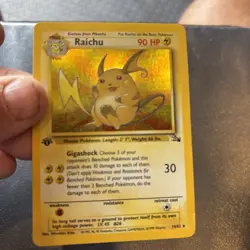 Pokemon TCG Card ~ RAICHU ~ 14/62 ~ Fossil ~ Holo Rare ~ 1st Edition ~ WotC - Image 5