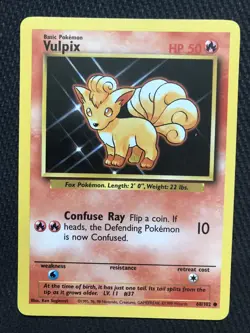 Vulpix Pokemon Card 68/102 Common Card Mp - Image 1
