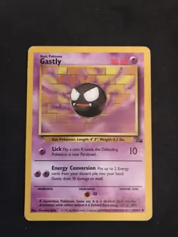 Pokemon Fossil Uncommon Card - Gastly 33/62 - Image 1