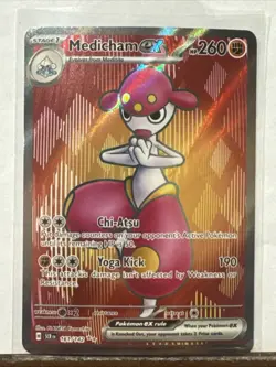 Pokemon TCG Medicham EX Stellar Crown Ultra Rare Card 161/142 - Image 1