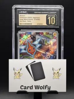 CGC 10 Pristine Rotom 074/063 AR Art Rare Heat Wave Arena sv9a Pokemon Card - Image 3