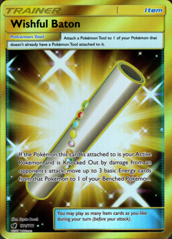 Wishful Baton 121/111 Secret Rare Pokemon Card Sun & Moon Crimson Invasion [NM] - Image 1