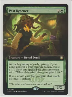 Pest Rescuer - Extended Art Rare MtG Card SOC 90 Commander - Image 1