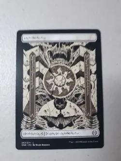 1x 2023 MAGIC THE GATHERING PHYREXIA: ALL WILL BE ONE PLAINS 267 FULL ART - Image 1